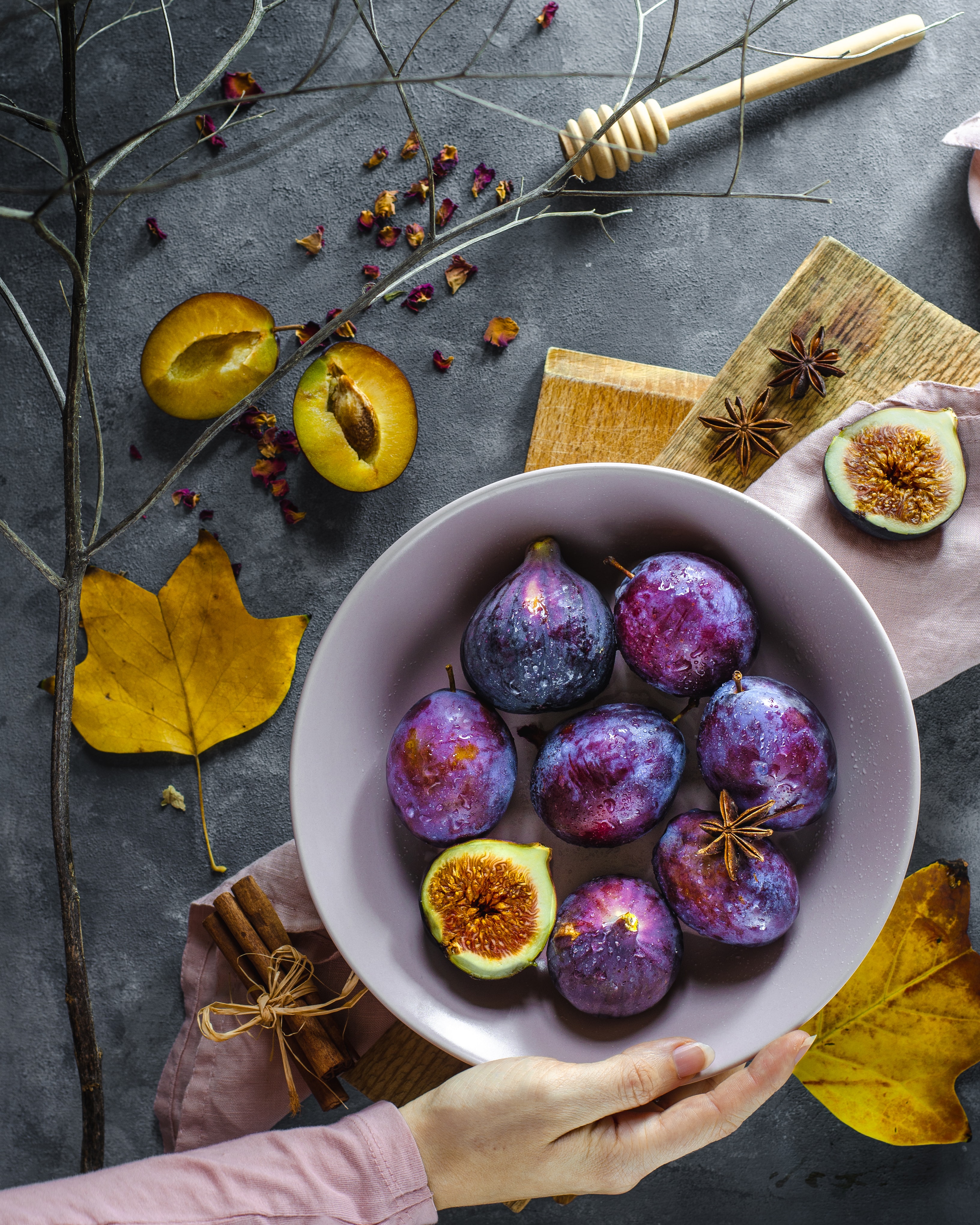 Figues rôties au miel et au romarin