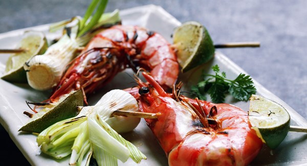 Brochette gambas-fenouil-citron