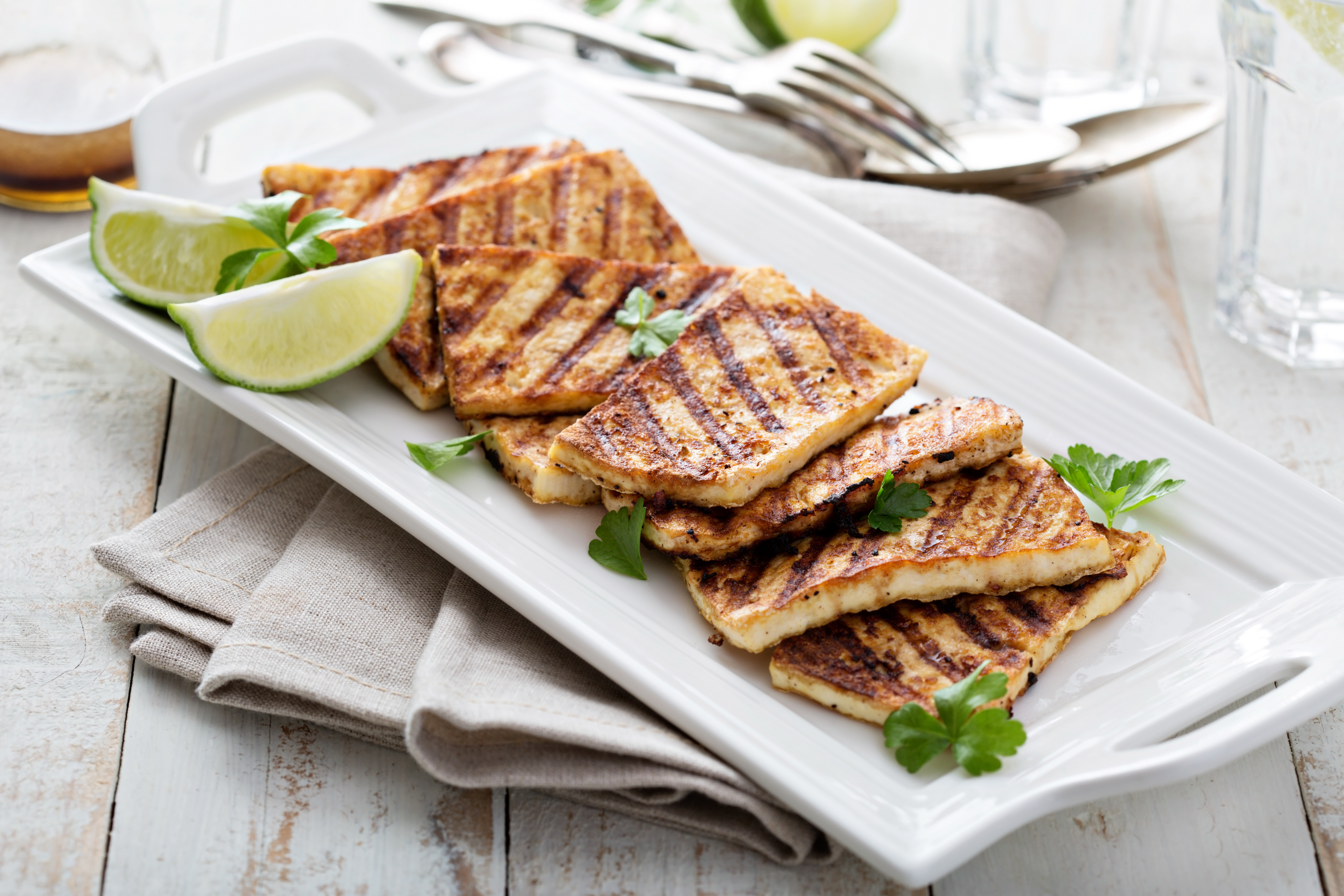 Tofu grillé au citron vert