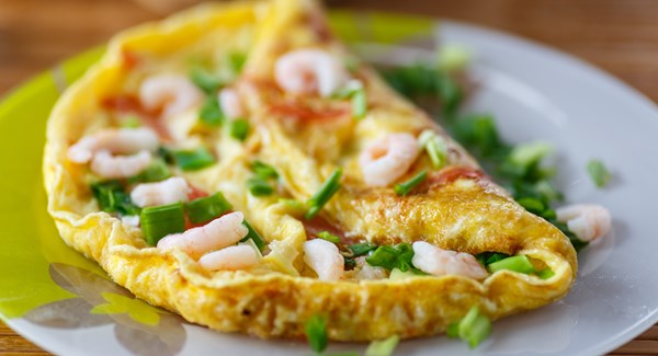 Omelette aux crevettes